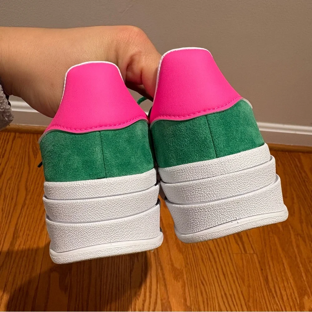 New Adidas Gazelle Bold ‘Green Lucid Pink’ Sneakers Womens 7 StockX Verified - Picture 8 of 11